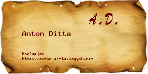Anton Ditta névjegykártya